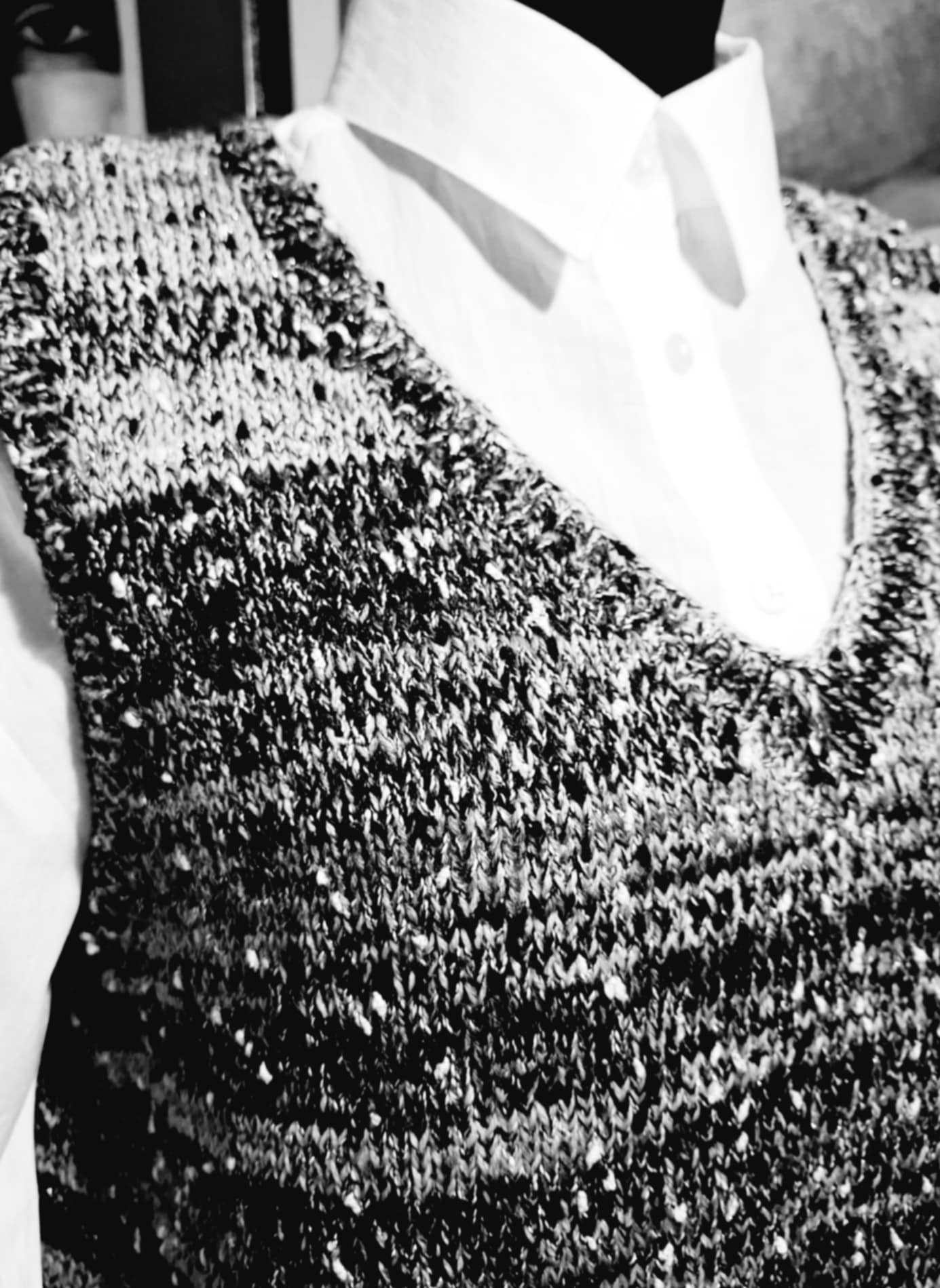 Handmade Knitted Vest with a Touch of Sparkle