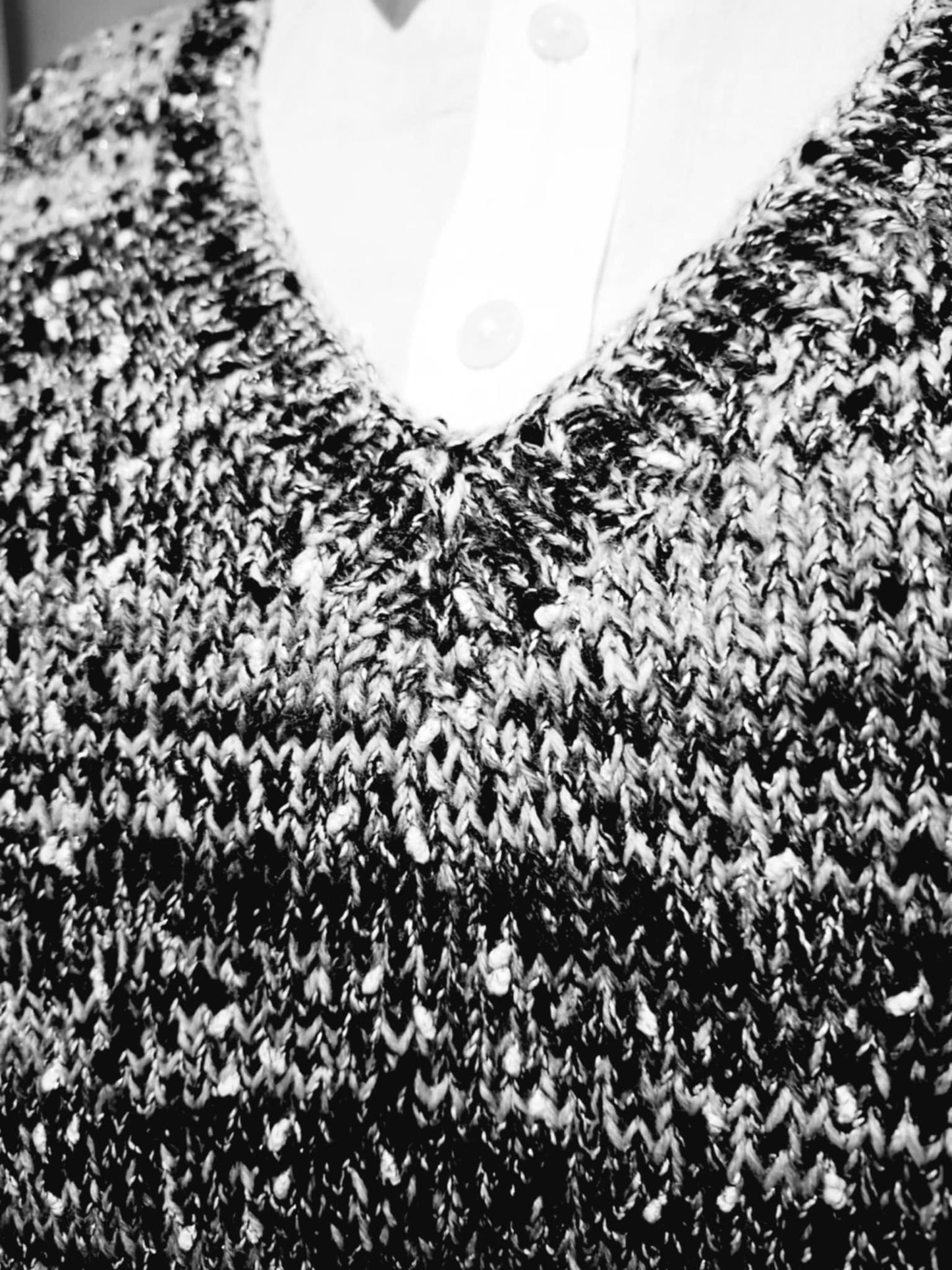 Handmade Knitted Vest with a Touch of Sparkle